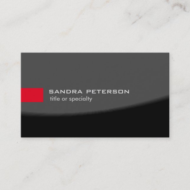 Stylish Grey Black Modern Unique Business Card (Front)