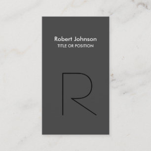 Stylish Grey Black Monogram Business Card