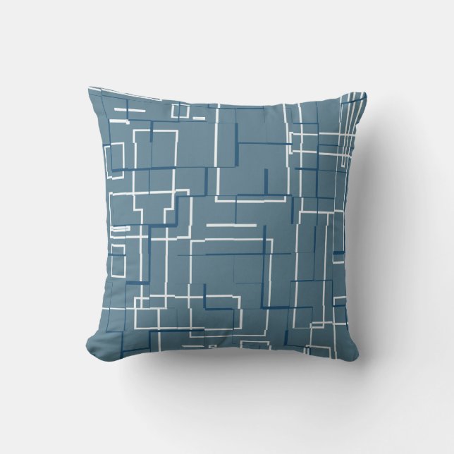 Stylish Grey Blue Pattern Cushion (Front)