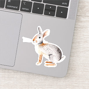 Stylish grey & brown Animal rabbit Sticker