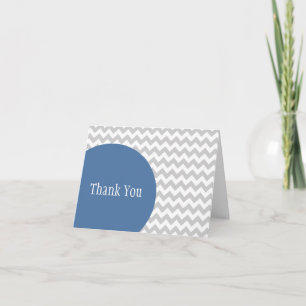 Stylish Grey Chevron Thank You Card