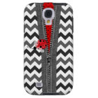 Stylish Grey Chevron Zipper & Ladybug