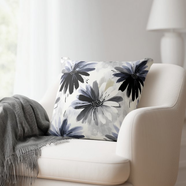 Stylish Grey Floral Cushion (Creator Uploaded)