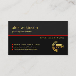 Stylish Grey Layers Red Line Logistics Transport Business Card