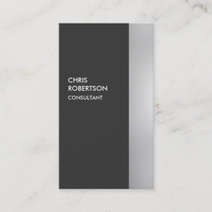 Stylish Grey Modern Vertical Business Card