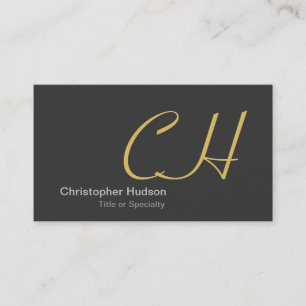 Stylish Grey Monogram Consultant Business Card