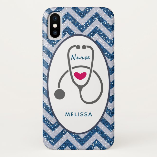 Stylish Grey Nursing Stethescope Illustration Case-Mate iPhone Case (Back)