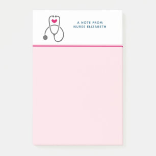 Stylish Grey Nursing Stethescope Illustration Post-it Notes