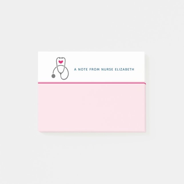 Stylish Grey Nursing Stethoscope Illustration Post-it Notes (Front)