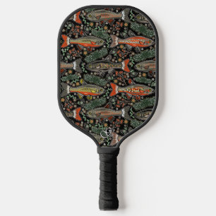Stylish Grey Orange Black Freshwater Fish Pickleball Paddle