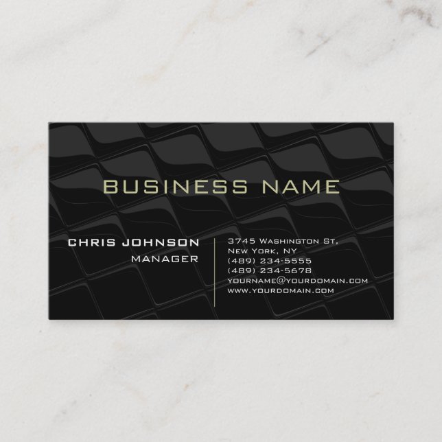 Stylish Grey Pattern Futurist Techno Business Card (Front)