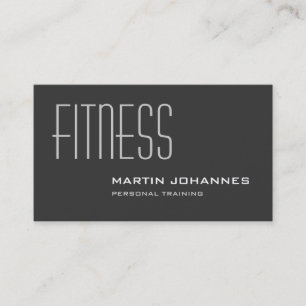 Stylish Grey Personal Trainer Business Card