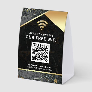 Stylish Grey QR Code Wifi Network Password