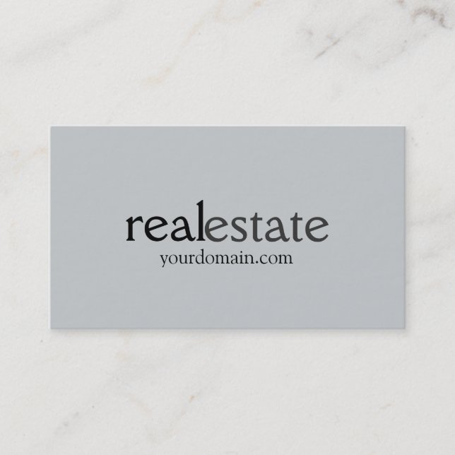 Stylish Grey Real Estate Agent Business Card (Front)