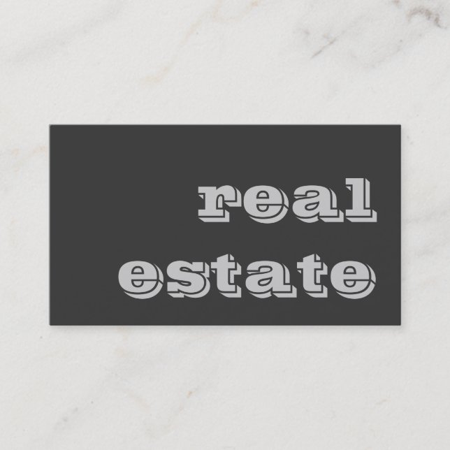 Stylish Grey Real Estate Agent Business Card (Front)