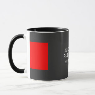 Stylish Grey Red Minimalist Modern Mug