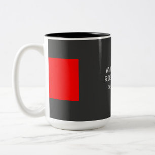 Stylish Grey Red Minimalist Modern Two-Tone Coffee Mug