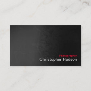 Stylish Grey Red Photography Artist Business Card