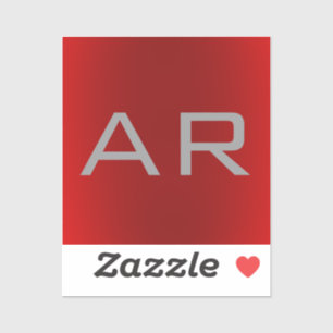 Stylish Grey Red Trendy Monogram