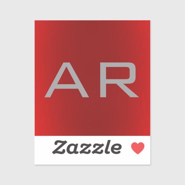 Stylish Grey Red Trendy Monogram (Sheet)