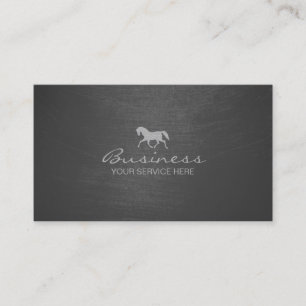 Stylish Grey Scratched Texture Horse Business Card