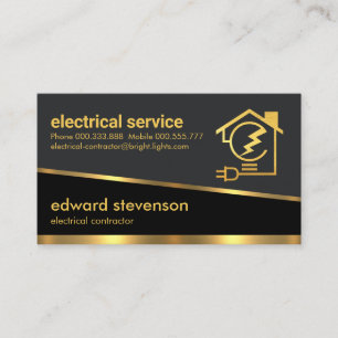 Stylish Grey Shades Letter-e Bulb Home Circuit Business Card