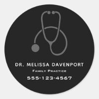 Stylish Grey Stethoscope Illustration on Black