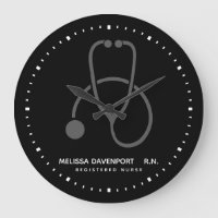 Stylish Grey Stethoscope on Black Nurse