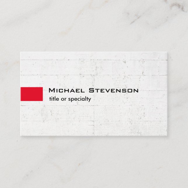 Stylish Grey Wall Red Modern Unique Business Card (Front)