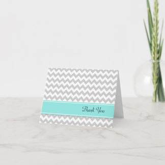 Stylish Grey & White Chevron Thank You Card