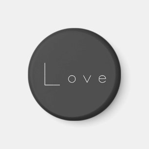 Stylish Grey White Love Wedding Magnet