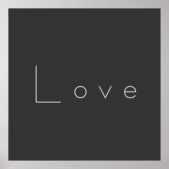 Stylish Grey White Love Wedding Poster (Front)