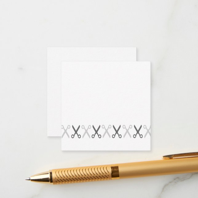 Stylish Grey White Scissors Hairdresser Taylor Enclosure Card (Front/Back In Situ)