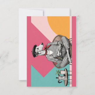 Stylish Greyhound Coffee Pop Art Portrait Thank You Card