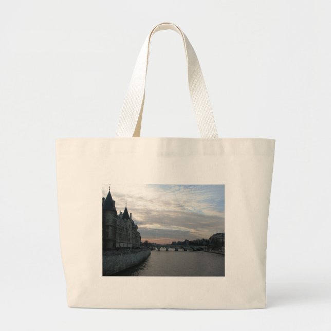 Stylish Grocery Bag with beautiful sunset in Paris (Front)