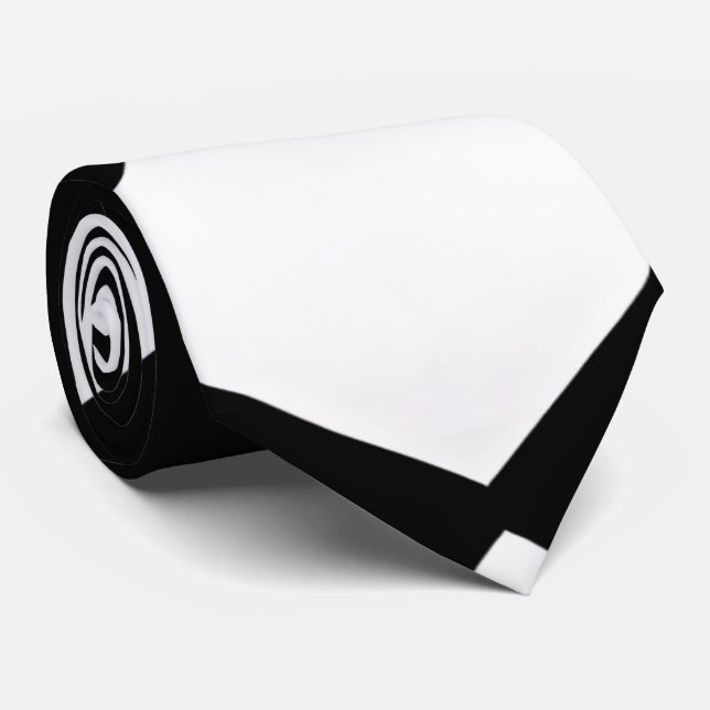 Stylish Groom Geometric Black White Wedding  Tie (Rolled)
