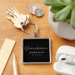Stylish Groomsman Wedding Key Ring<br><div class="desc">The perfect gift for any groomsman,  the fun and modern design features stylish typography script font "Groomsman" wording with a cute little red love heart full stops. The design is easy to personalise with a name and established wedding date and will be the perfect keepsake from your special day.</div>