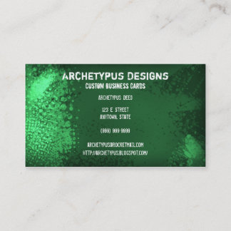 Stylish Grunge - Green Business Card