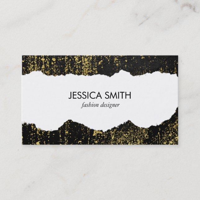 Stylish Grunge Torn Look Business Card (Front)