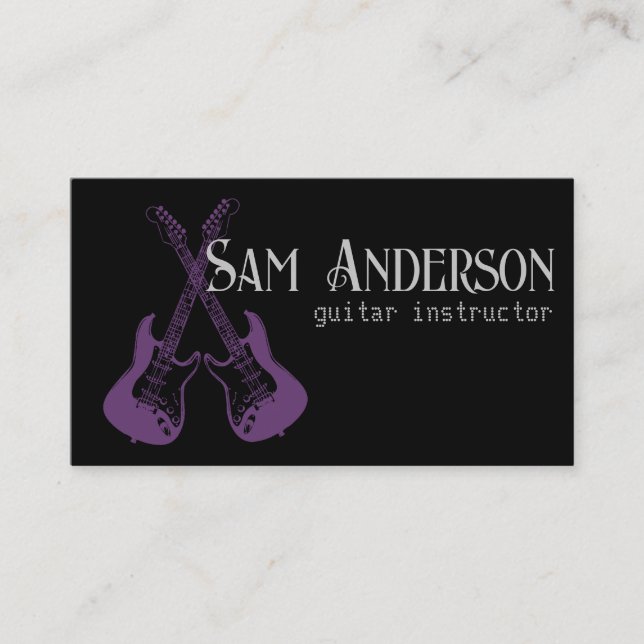 Stylish Guitar Calling Card (Front)