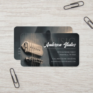 Stylish Guitar Music Studio Nashville Musician Business Card