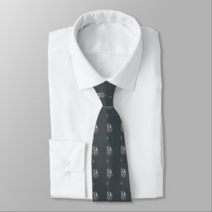 Stylish guitar pattern on an off-black tie