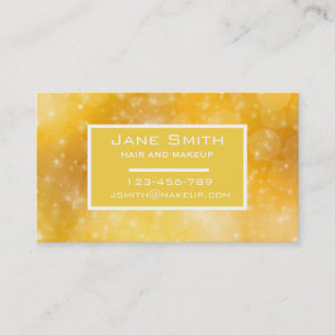 Stylish hair and makeup glam gold business business card