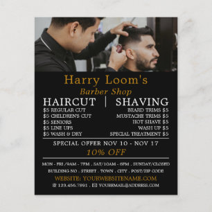 Stylish Hair Cut, Men's Barbers Advertising Flyer
