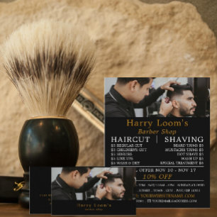 Stylish Hair Cut, Men's Barbers Business Card