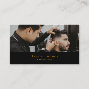 Stylish Hair Cut, Men's Barbers Business Card