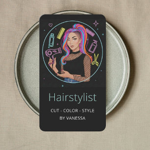 Stylish Hairdresser Hairstylist Colorist Elegant Business Card