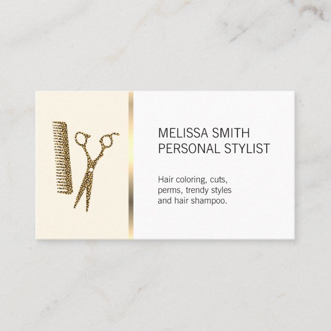 Stylish Hairstylist Business Card (Front)