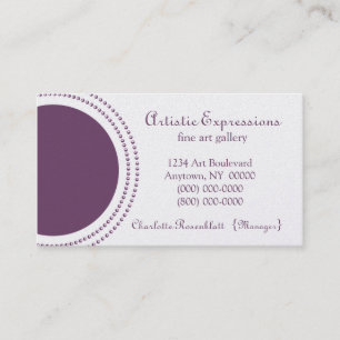 Stylish Half Circles Business Card, Purple Business Card