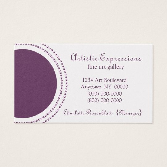 Stylish Half Circles Business Card, Purple Business Card